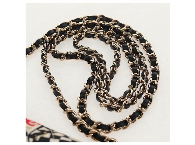 CHANEL Borsa a Spalla Matelassé con Catena Nylon Marrone Oro CC Auth 144002M D'oro - vista 8