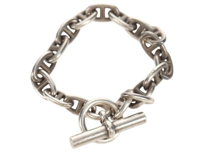 Hermès Bracciale Chaine d'Ancre MM HERMES Ag925 17 Link Argento Auth 145603SM - vista 2