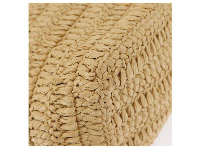 PRADA Borsa a Mano in Pelle di Paglia 2 in 1 Beige Nero Auth ka156V - vista 17