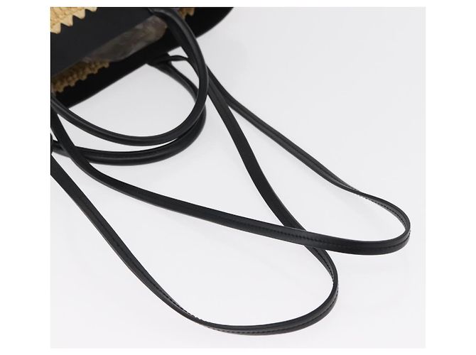 PRADA Borsa a Mano in Pelle di Paglia 2 in 1 Beige Nero Auth ka156V - vista 8