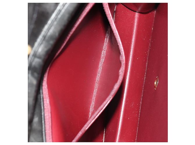 Bolso de cadena CHANEL de piel de cordero negro con cadena dorada CC Auth 148654SAM Dorado - vista 28