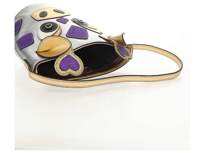 Borsa a mano in pelle GUCCI Argento Auth 153926SAM - vista 7