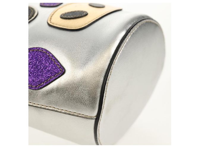 Borsa a mano in pelle GUCCI Argento Auth 153926SAM - vista 8