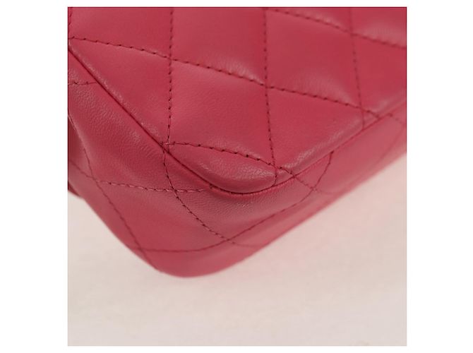 CHANEL Bolsa de Ombro Matelassé em Couro de Cordeiro Rosa Ouro CC Auth ka592SAM Dourado - vista 16