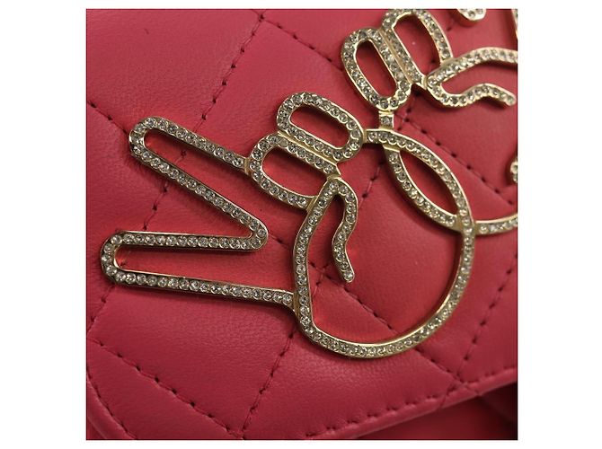 CHANEL Bolsa de Ombro Matelassé em Couro de Cordeiro Rosa Ouro CC Auth ka592SAM Dourado - vista 18