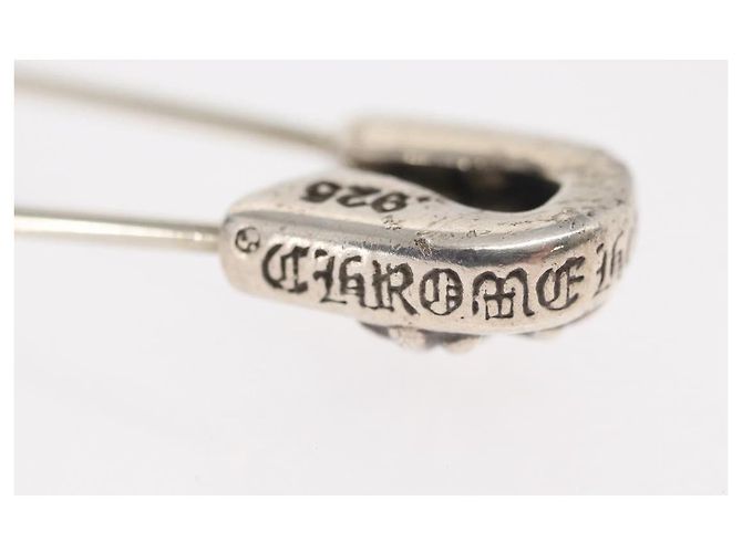 Chrome Hearts CH Plus Grande Spilla da Cravatta di Sicurezza Ag925 Argento Auth 143054SAM - vista 10