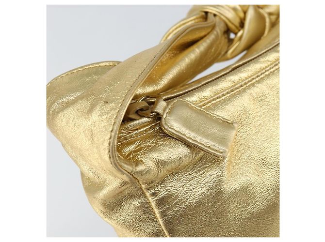 Borsa a Spalla in Pelle PRADA Oro Auth 156454SAV D'oro - vista 18