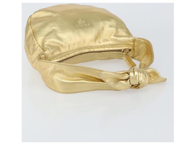 Borsa a Spalla in Pelle PRADA Oro Auth 156454SAV D'oro - vista 7