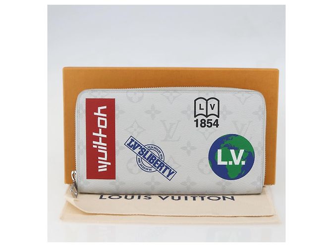 Zippy Organizer Geldbörse Monogram Logo Story LOUIS VUITTON M67824 LV Auth 148549SAM Weiß Monogramm - Ansicht 12