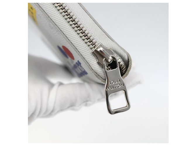 Zippy Organizer Geldbörse Monogram Logo Story LOUIS VUITTON M67824 LV Auth 148549SAM Weiß Monogramm - Ansicht 8