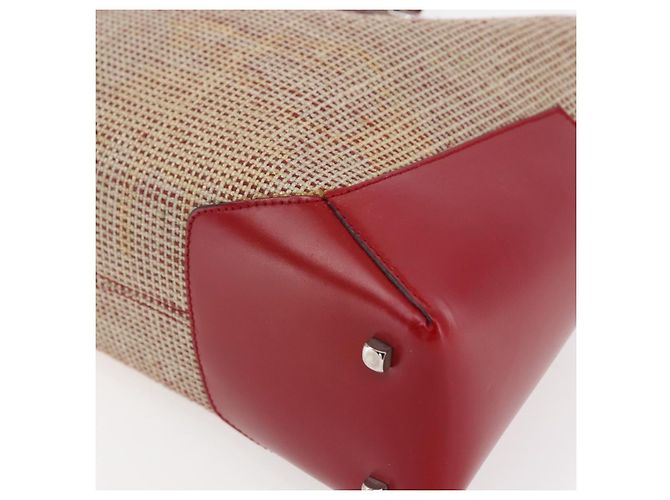 Borsa a Spalla Gancini in Tela Beige Argento Salvatore Ferragamo Auth gh1189 - vista 11