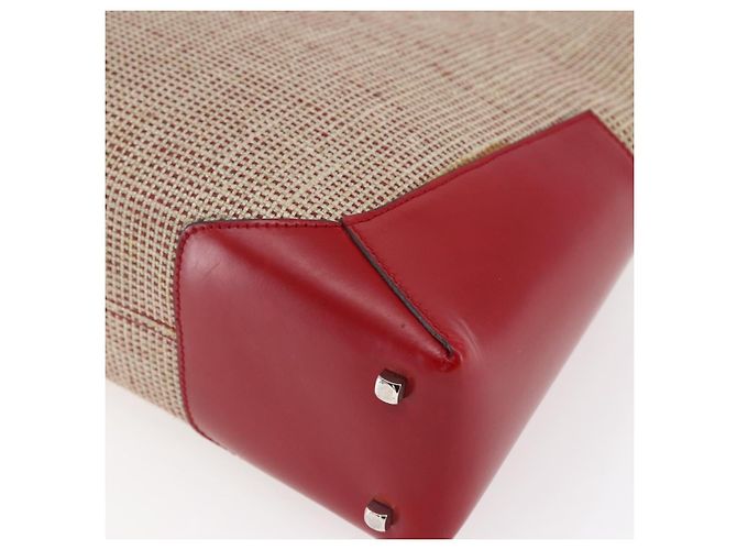 Borsa a Spalla Gancini in Tela Beige Argento Salvatore Ferragamo Auth gh1189 - vista 13
