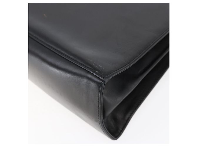 Borsa a mano in pelle Gancini Salvatore Ferragamo 2 in 1 Nero Oro Auth BA7984 - vista 14