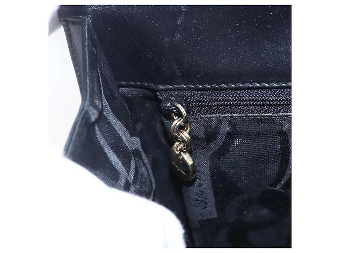 Borsa a mano in pelle Gancini Salvatore Ferragamo 2 in 1 Nero Oro Auth BA7984 - vista 17
