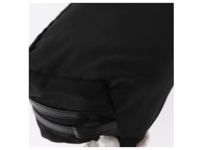 Pochete Prada Nylon Preto Prata Auth ka131 - vista 10