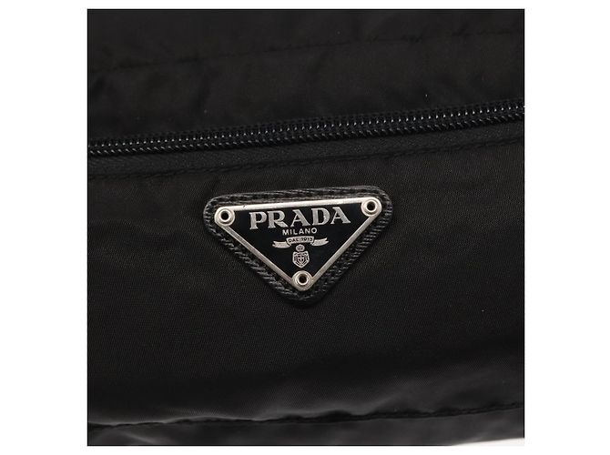 Pochete Prada Nylon Preto Prata Auth ka131 - vista 13
