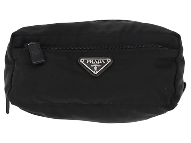 Pochete Prada Nylon Preto Prata Auth ka131 - vista 2