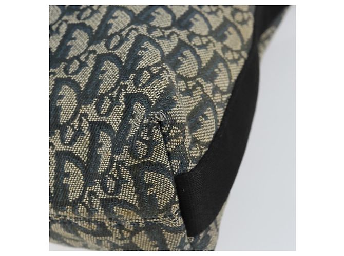 Borsa a Spalla in Tela Trotter Christian Dior Navy Argento Auth 147086 Blu navy - vista 10