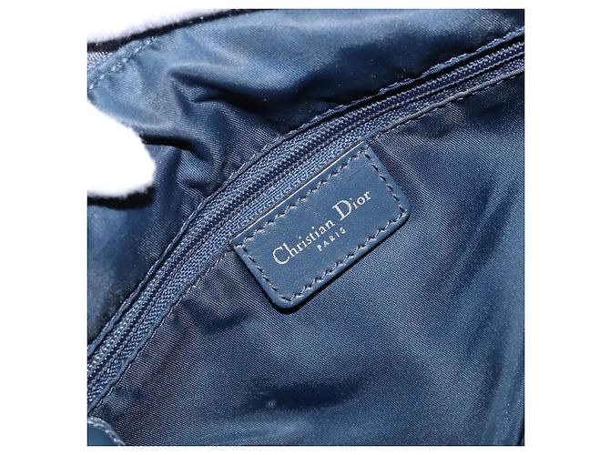 Borsa a Spalla in Tela Trotter Christian Dior Navy Argento Auth 147086 Blu navy - vista 16