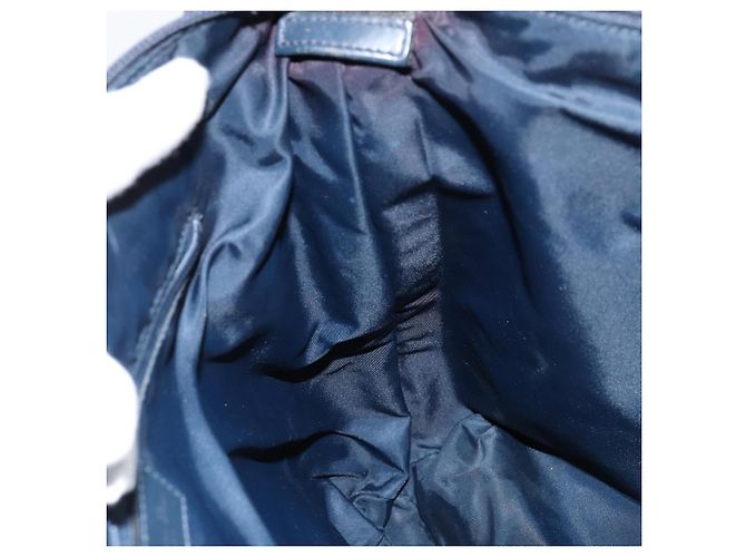 Borsa a Spalla in Tela Trotter Christian Dior Navy Argento Auth 147086 Blu navy - vista 18