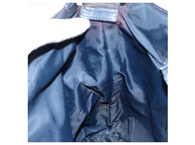 Borsa a Spalla in Tela Trotter Christian Dior Navy Argento Auth 147086 Blu navy - vista 19
