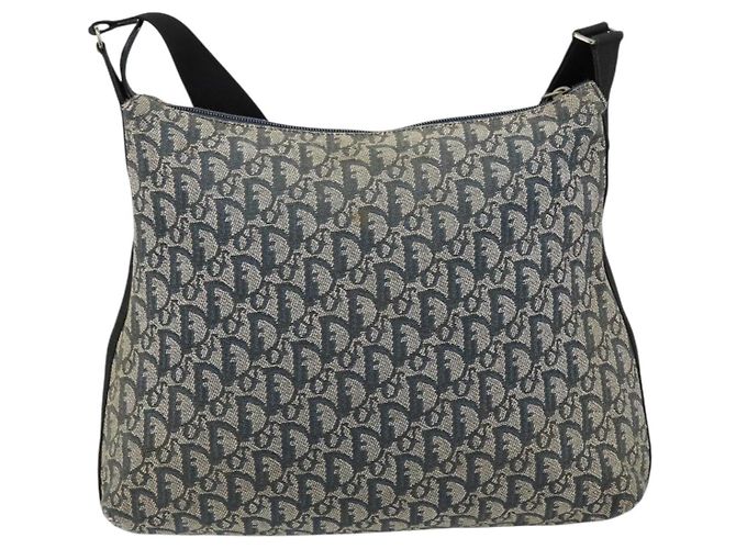 Borsa a Spalla in Tela Trotter Christian Dior Navy Argento Auth 147086 Blu navy - vista 3