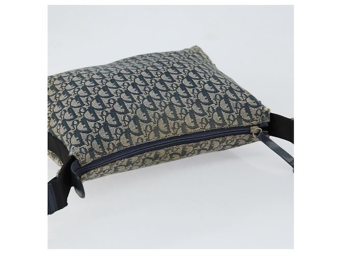 Borsa a Spalla in Tela Trotter Christian Dior Navy Argento Auth 147086 Blu navy - vista 6
