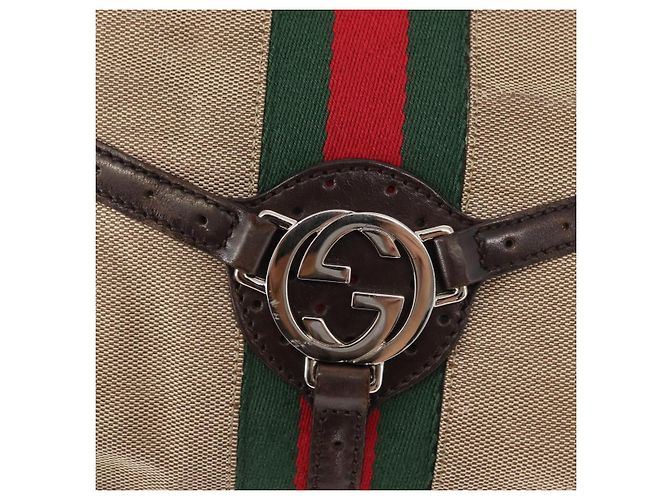 GUCCI Web Sherry Line Schultertasche Beige Silber Rot 114877 Auth yk19547 - Ansicht 15