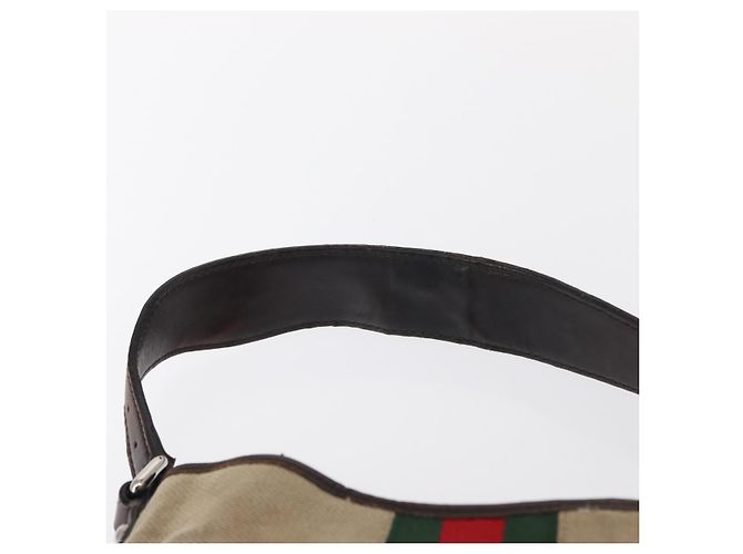 GUCCI Web Sherry Line Schultertasche Beige Silber Rot 114877 Auth yk19547 - Ansicht 9