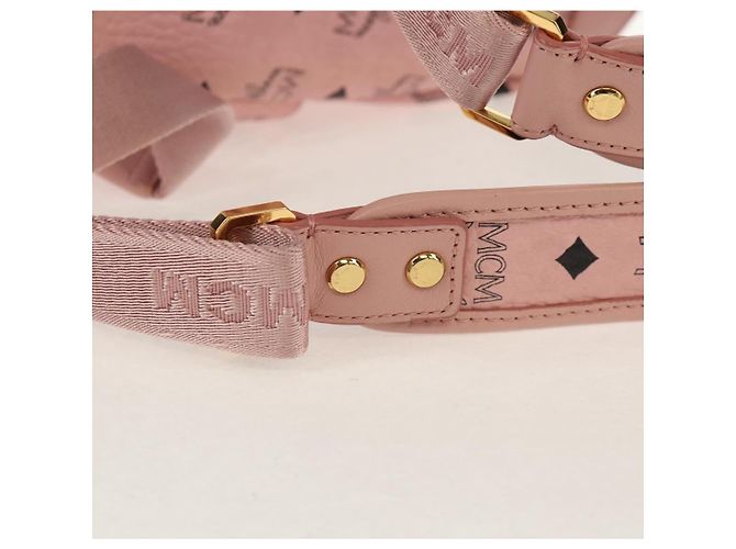 MCM Vicetos Logogram Rucksack aus PVC-Leder Rosa Gold Auth yk19517A Pink Golden - Ansicht 10
