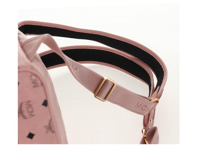 MCM Vicetos Logogram Rucksack aus PVC-Leder Rosa Gold Auth yk19517A Pink Golden - Ansicht 11