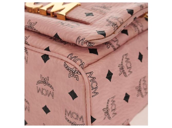 MCM Vicetos Logogram Rucksack aus PVC-Leder Rosa Gold Auth yk19517A Pink Golden - Ansicht 14