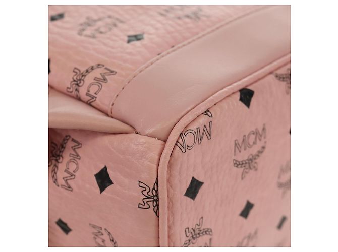 MCM Vicetos Logogram Rucksack aus PVC-Leder Rosa Gold Auth yk19517A Pink Golden - Ansicht 15