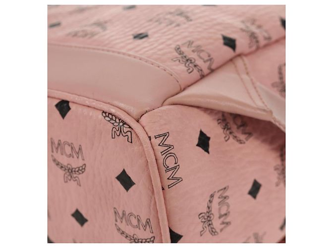 MCM Vicetos Logogram Rucksack aus PVC-Leder Rosa Gold Auth yk19517A Pink Golden - Ansicht 16