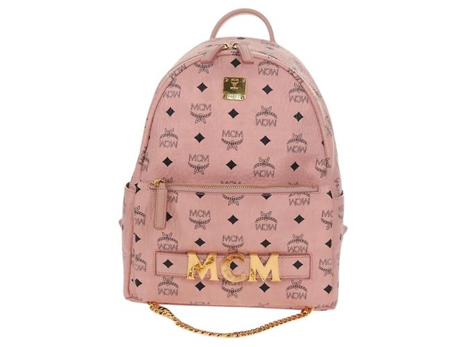 MCM Vicetos Logogram Rucksack aus PVC-Leder Rosa Gold Auth yk19517A Pink Golden - Ansicht 2