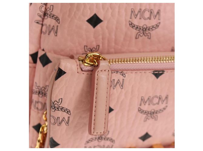 MCM Vicetos Logogram Rucksack aus PVC-Leder Rosa Gold Auth yk19517A Pink Golden - Ansicht 20