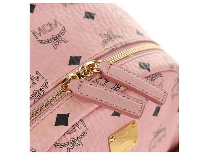 MCM Vicetos Logogram Rucksack aus PVC-Leder Rosa Gold Auth yk19517A Pink Golden - Ansicht 25