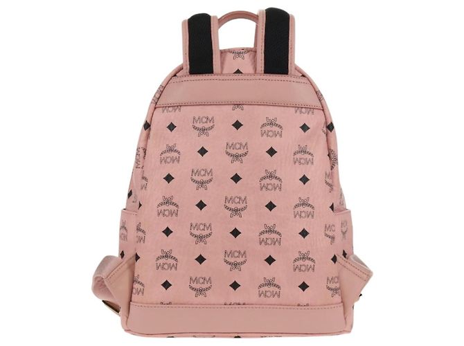 MCM Vicetos Logogram Rucksack aus PVC-Leder Rosa Gold Auth yk19517A Pink Golden - Ansicht 3