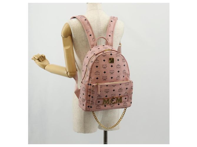 MCM Vicetos Logogram Rucksack aus PVC-Leder Rosa Gold Auth yk19517A Pink Golden - Ansicht 31