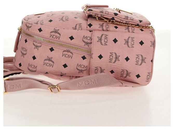 MCM Vicetos Logogram Rucksack aus PVC-Leder Rosa Gold Auth yk19517A Pink Golden - Ansicht 4