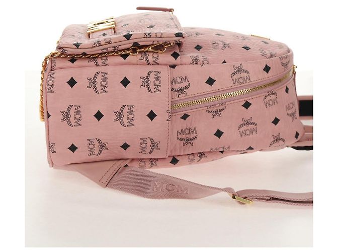 MCM Vicetos Logogram Rucksack aus PVC-Leder Rosa Gold Auth yk19517A Pink Golden - Ansicht 5