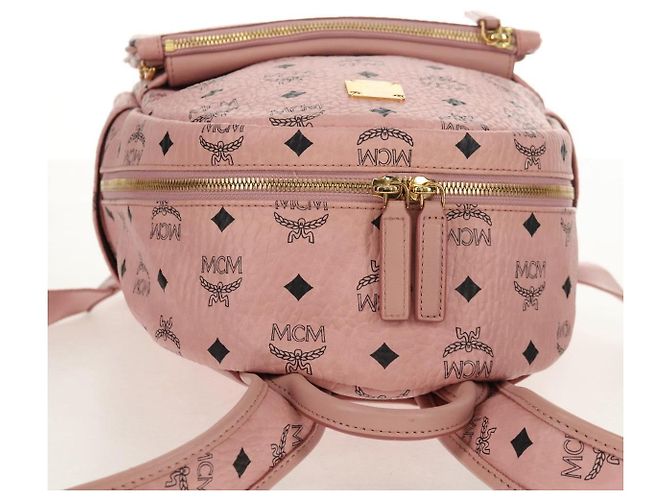 MCM Vicetos Logogram Rucksack aus PVC-Leder Rosa Gold Auth yk19517A Pink Golden - Ansicht 6