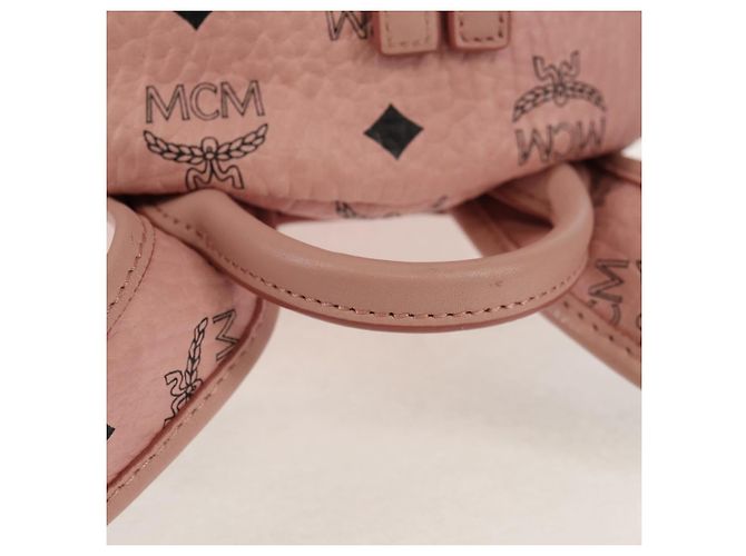 MCM Vicetos Logogram Rucksack aus PVC-Leder Rosa Gold Auth yk19517A Pink Golden - Ansicht 7