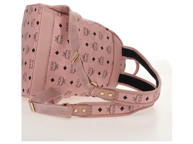 MCM Vicetos Logogram Rucksack aus PVC-Leder Rosa Gold Auth yk19517A Pink Golden - Ansicht 9