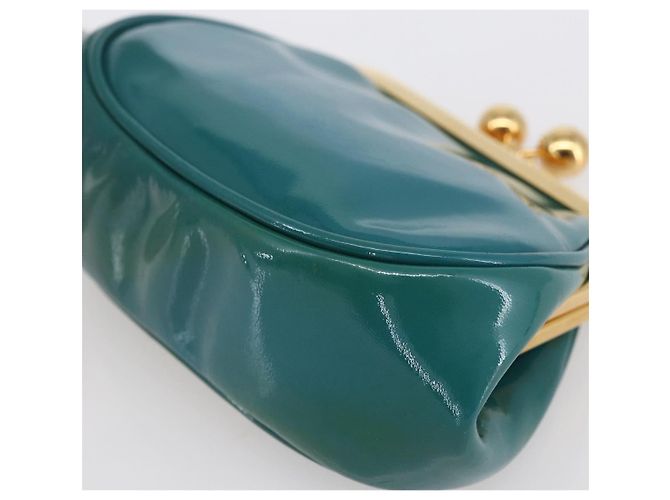 Portafoglio Miu Miu in Smalto Blu Turchese Oro Auth BA8464 D'oro - vista 10