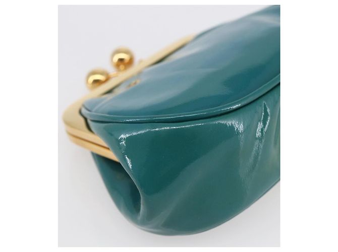 Portafoglio Miu Miu in Smalto Blu Turchese Oro Auth BA8464 D'oro - vista 11