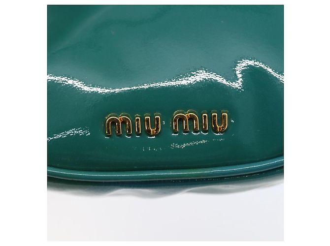 Portafoglio Miu Miu in Smalto Blu Turchese Oro Auth BA8464 D'oro - vista 12