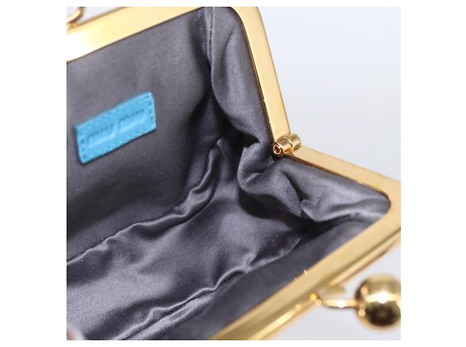 Portafoglio Miu Miu in Smalto Blu Turchese Oro Auth BA8464 D'oro - vista 15