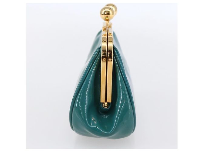 Portafoglio Miu Miu in Smalto Blu Turchese Oro Auth BA8464 D'oro - vista 5