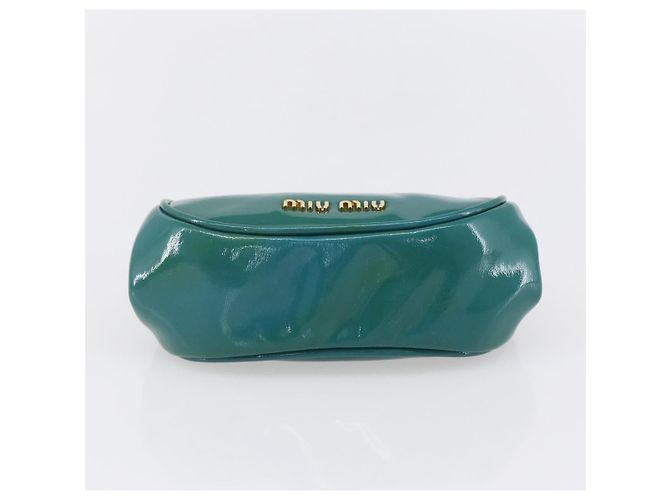 Portafoglio Miu Miu in Smalto Blu Turchese Oro Auth BA8464 D'oro - vista 7